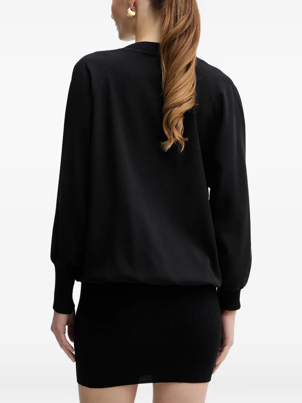 Pinko V-neck Ribbed Mini Dress In Black