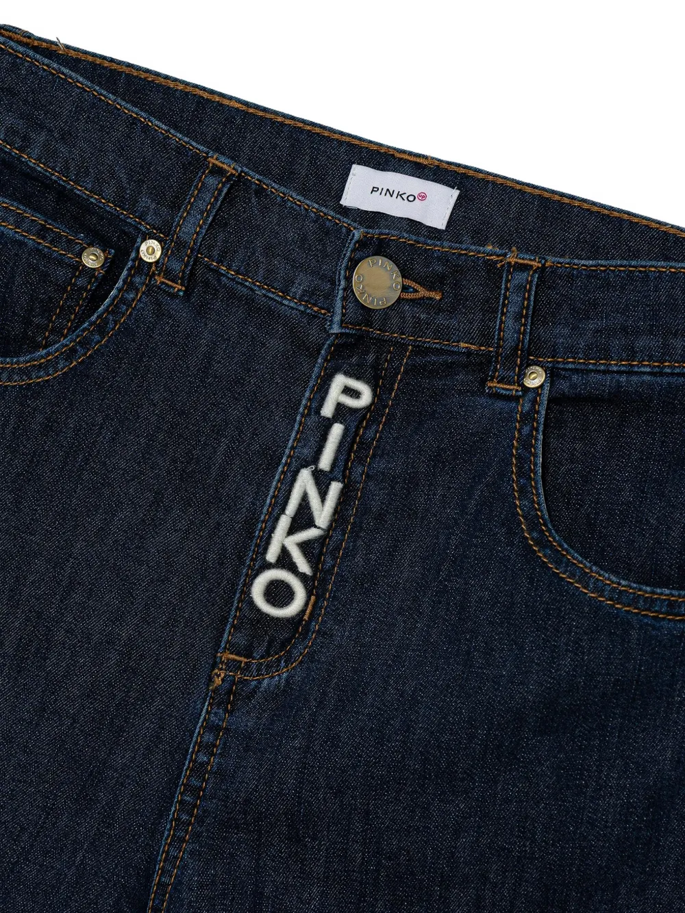 Pinko Kids Jeans met geborduurd logo Blauw