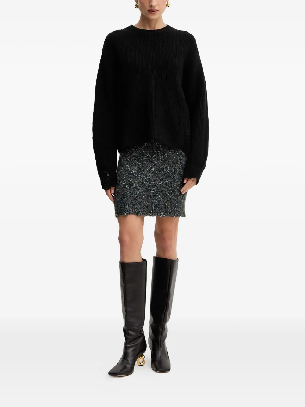 Pinko Love And Understanding Mini Skirt In Gray