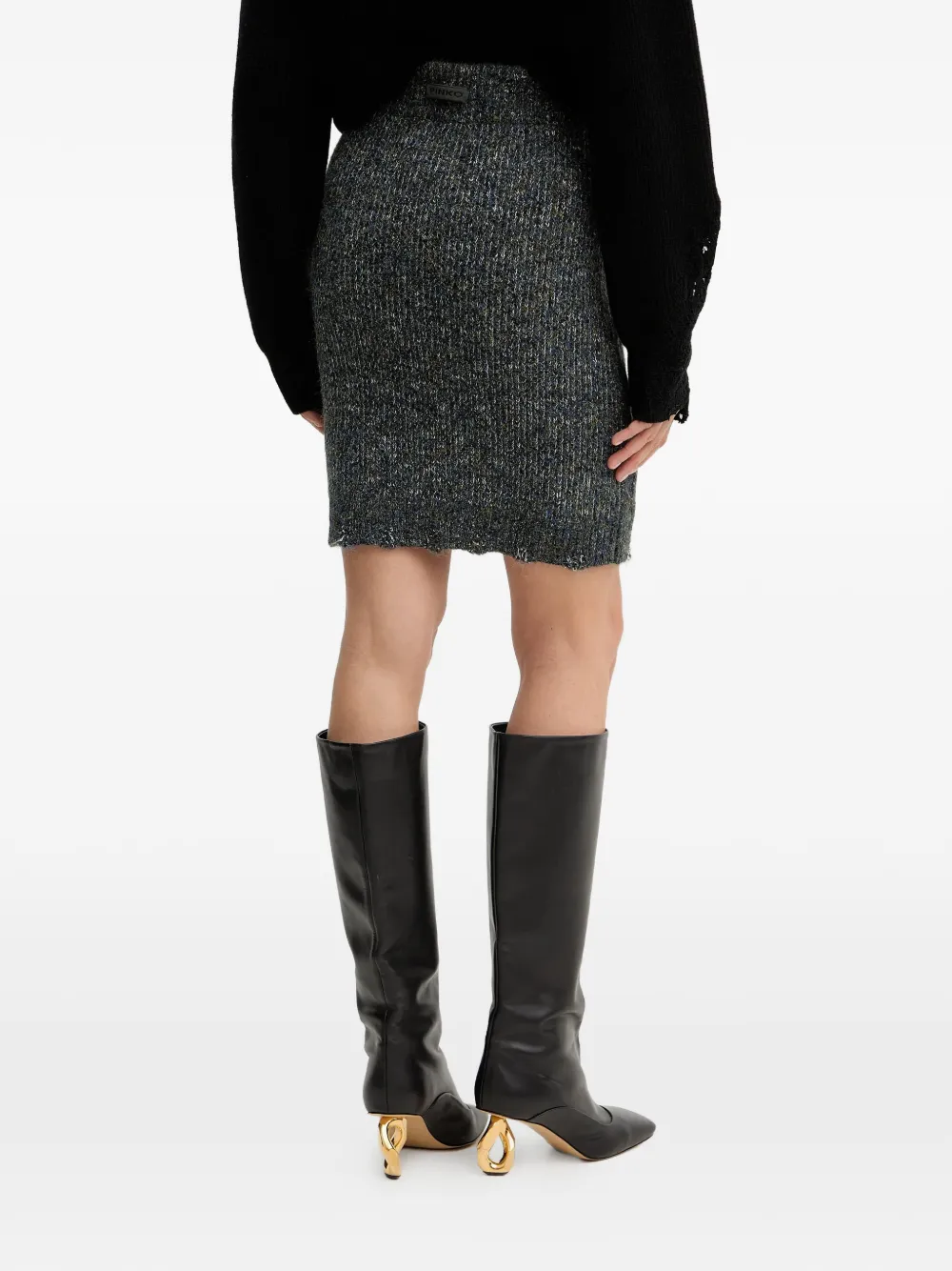 Pinko Love And Understanding Mini Skirt In Gray