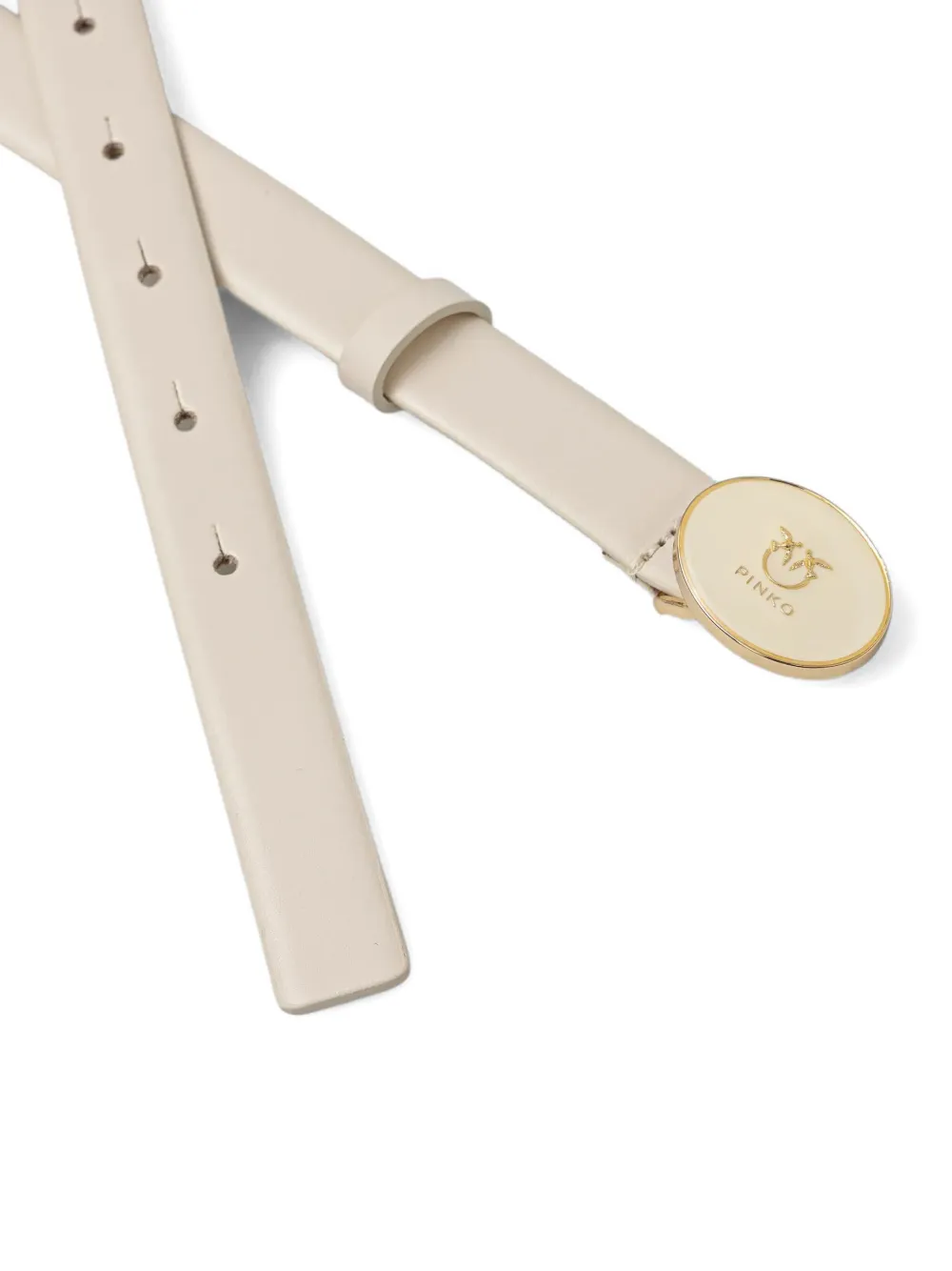 Pinko Logo-buckle Belt In Neutral