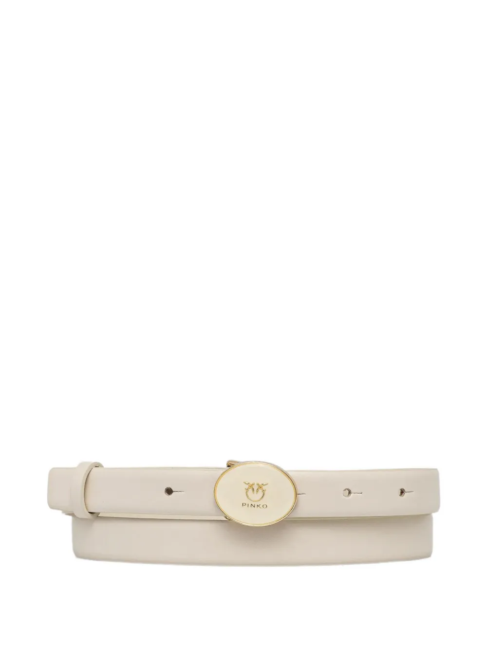 Pinko Logo-buckle Belt In Neutral