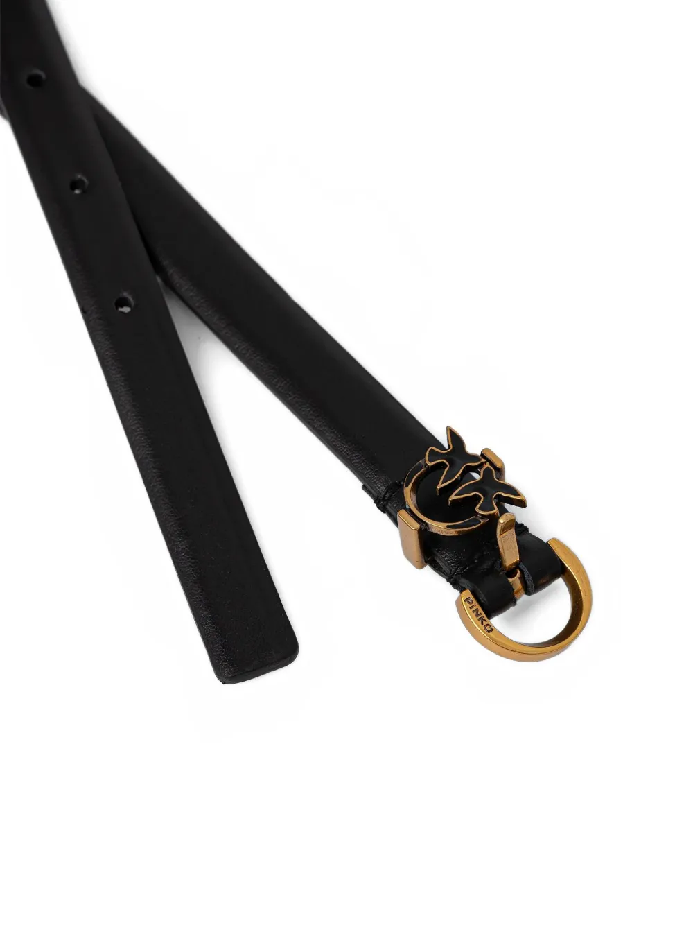 Pinko Love Birds-buckle Belt In Black