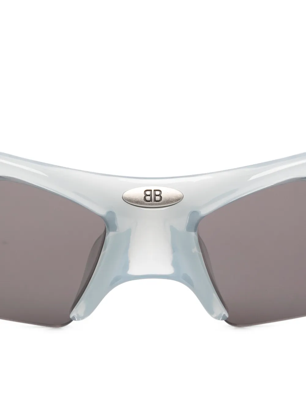 Balenciaga Eyewear Zonnebril met rechthoekig montuur en logopatroon Blauw