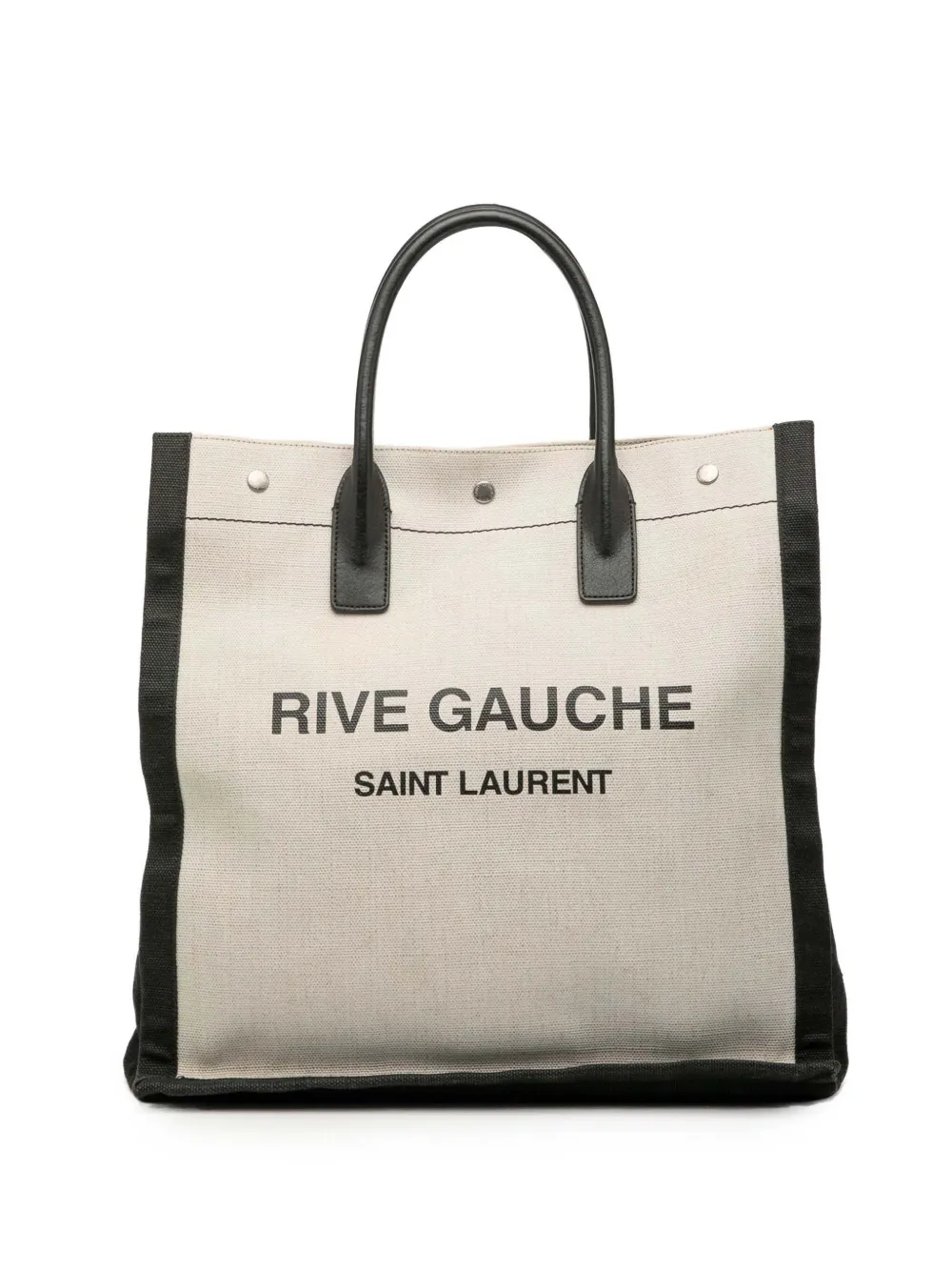 Pre-owned Saint Laurent 2020 Linen Rive Gauche North South Tote Bag In White