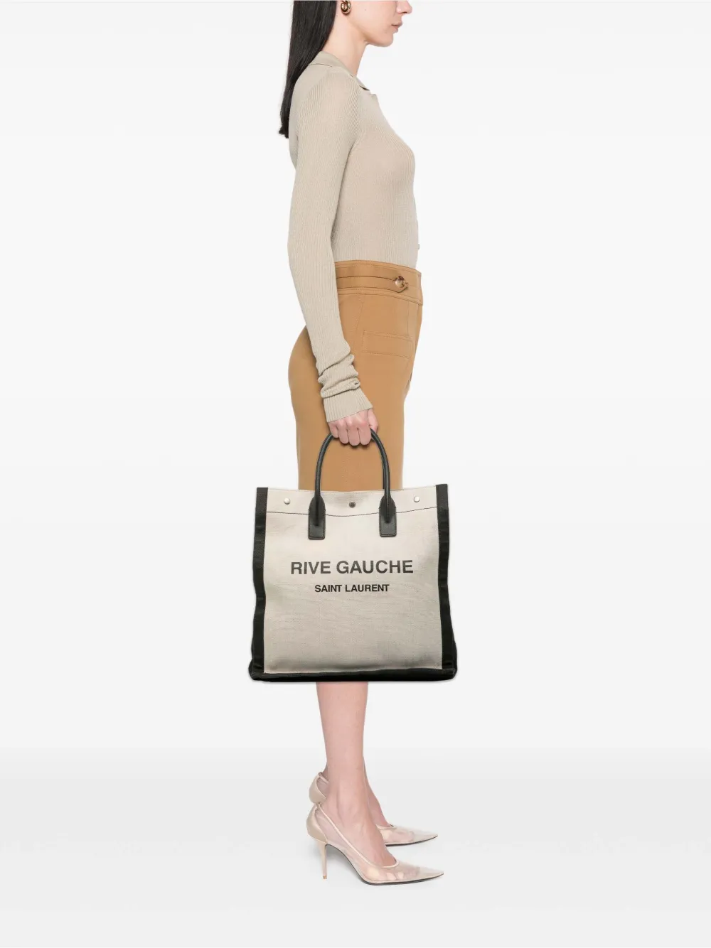 Saint Laurent Pre-Owned 2020 Linen Rive Gauche North South tote bag | Pre-Owned | Image 2