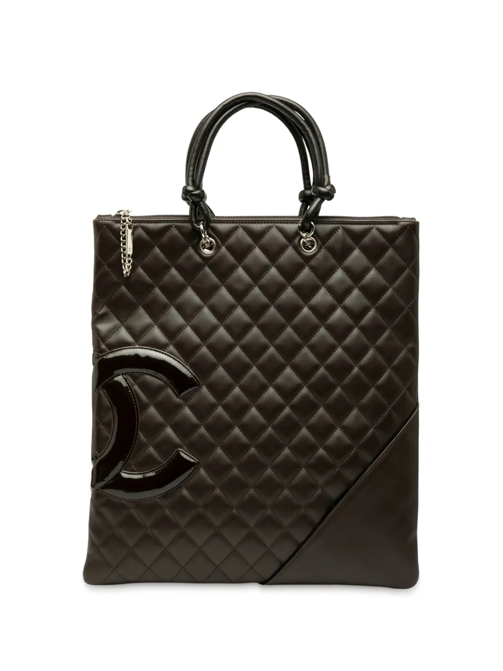 CHANEL Pre-Owned 2005-2006 Quilted Lambskin Cambon Ligne Flat tote bag - Marrone