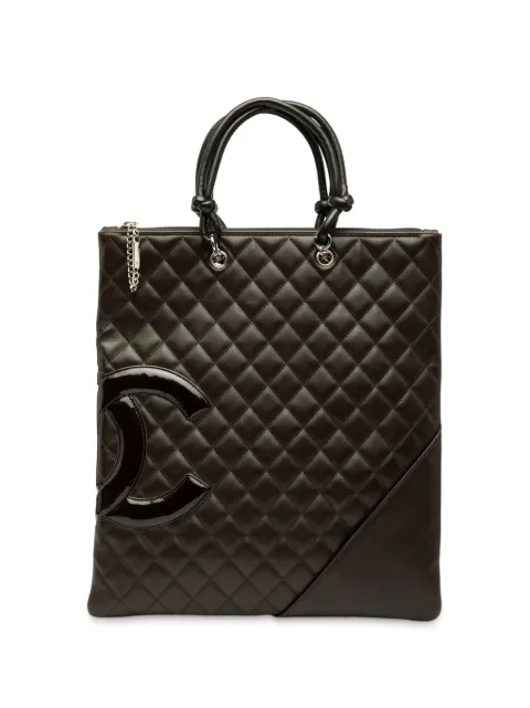 CHANEL Pre-Owned 2005-2006 Quilted Lambskin Cambon Ligne Flat tote bag