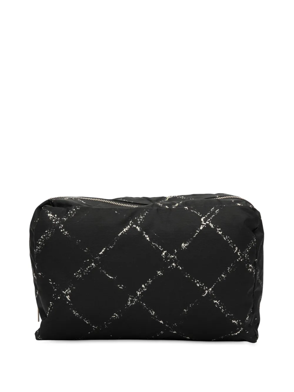 Pre-owned Chanel 1997-1999 Old Travel Line Nylon Pouch In Black