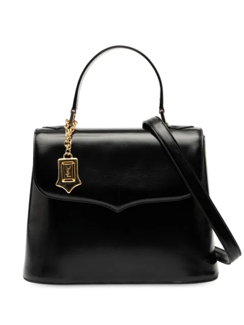 Saint Laurent Pre-Owned 20th Century Leather Logo Charm Top Handle Bag satchel