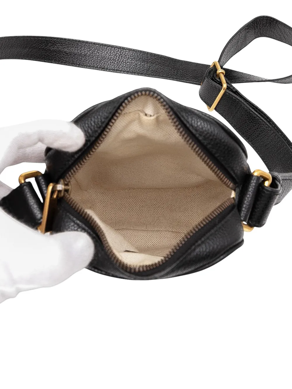 2016-2025 Mini Grained Calfskin Logo Crossbody Bag