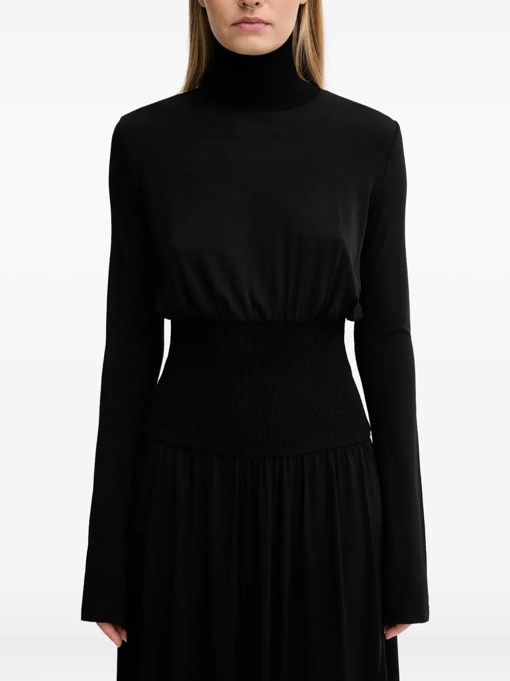 Sportmax Midi-jurk met lange mouwen Zwart