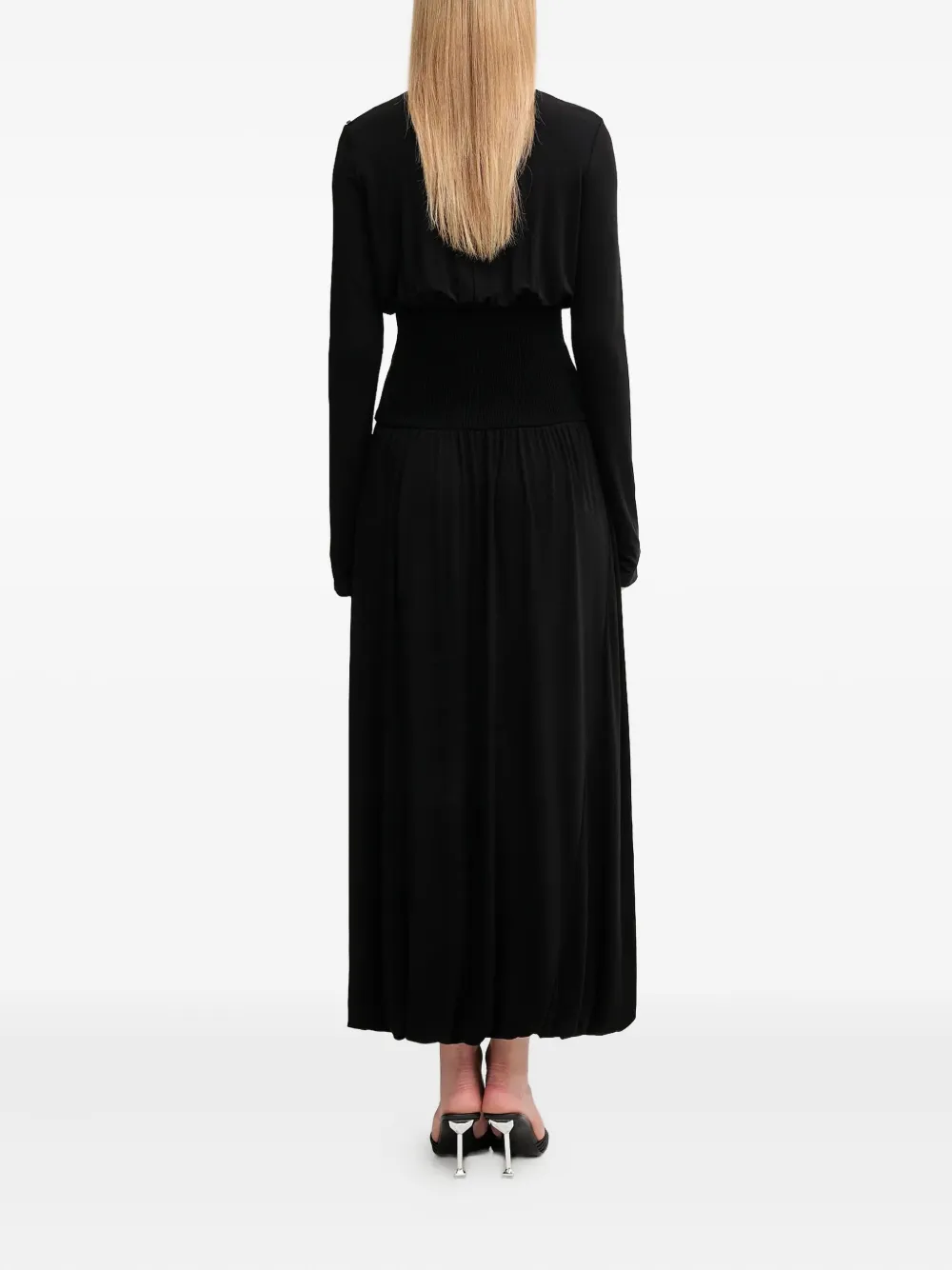 Sportmax Midi-jurk met lange mouwen Zwart