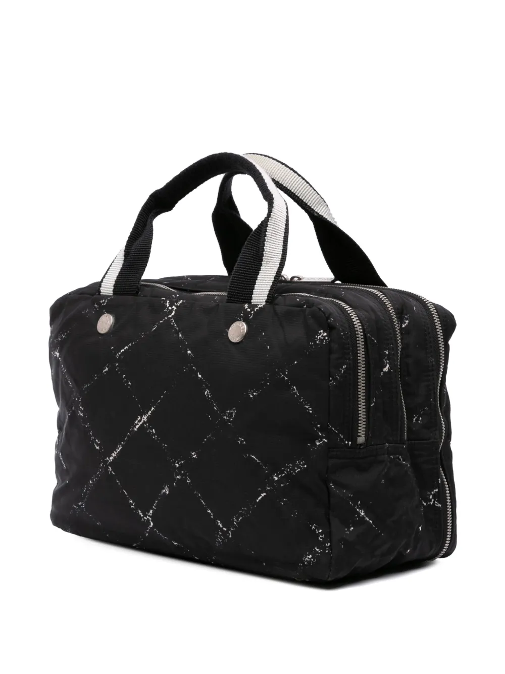 Pre-owned Chanel 1997-1999 Old Travel Line Nylon Handbag In Black