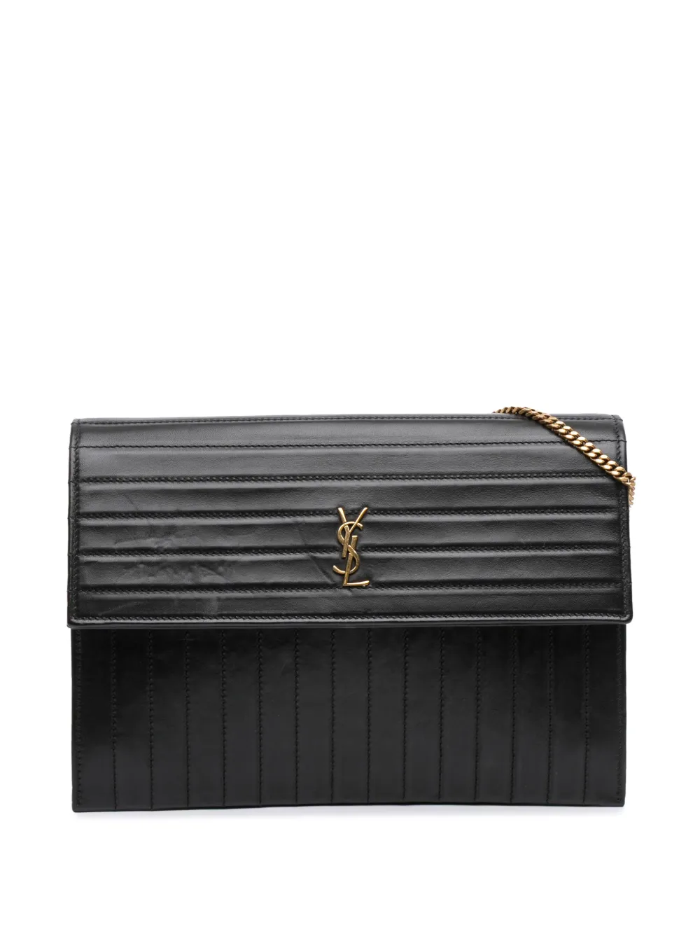 Saint Laurent Pre-Owned 2019 Quilted Calfskin Victoire Chain crossbody bag | Black | Image 1