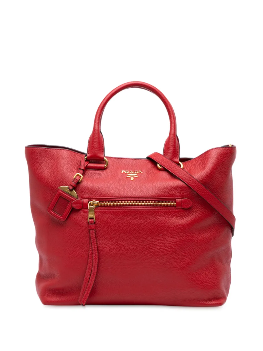 Prada Pre-Owned sac porté épaule Open Convertible en cuir Vitello Daino (2000-2025) | rouge | Image 1