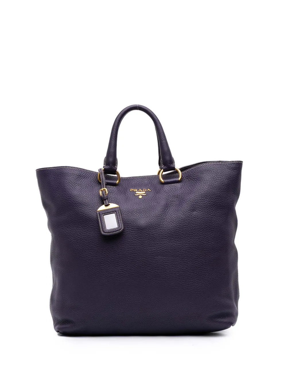 Prada Pre-Owned 2000-2025 Vitello Daino Open Convertible Tote satchel | Purple | Image 1