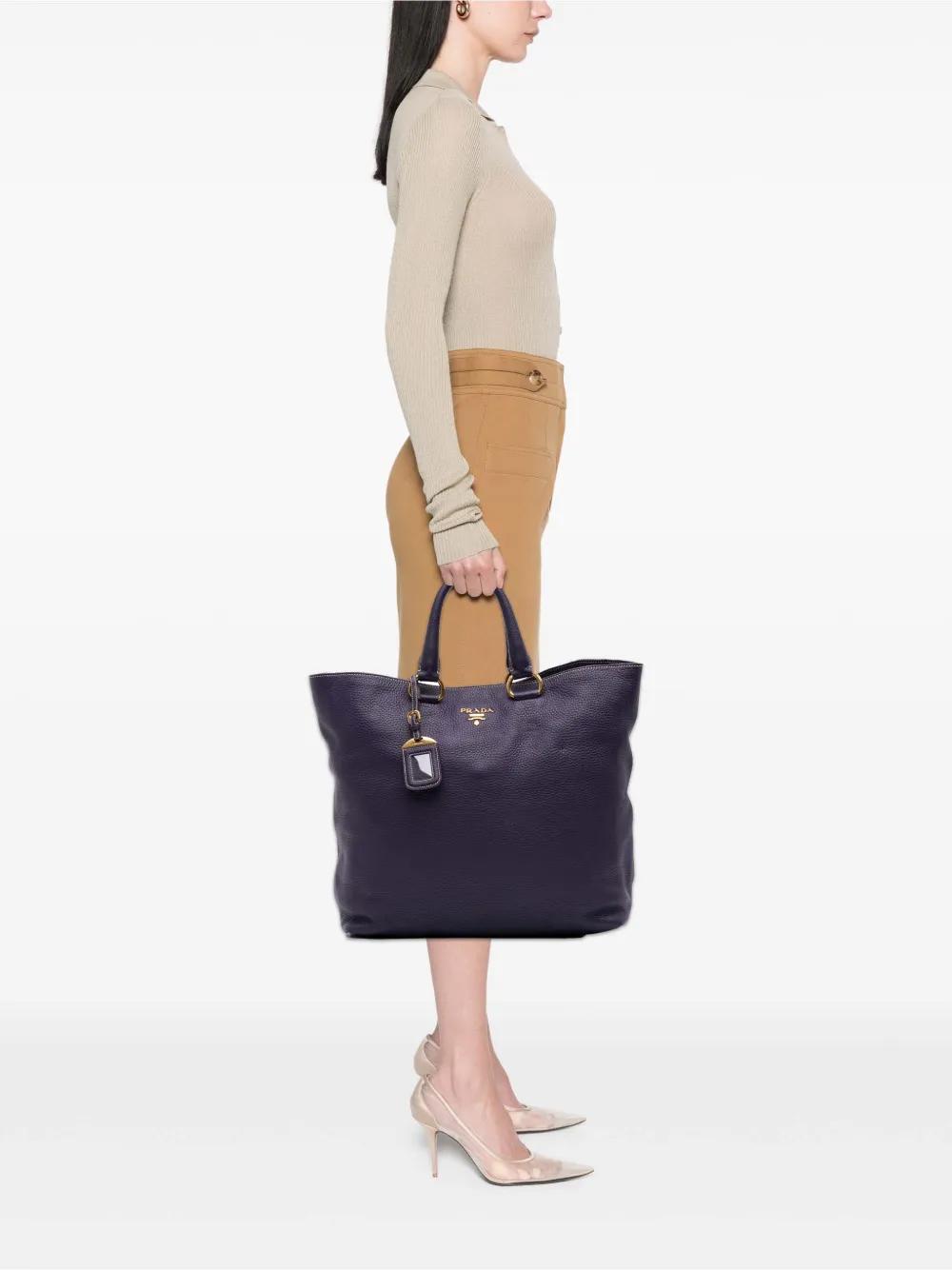 Prada Pre-Owned 2000-2025 Vitello Daino Open Convertible Tote satchel | Pre-Owned | Image 2