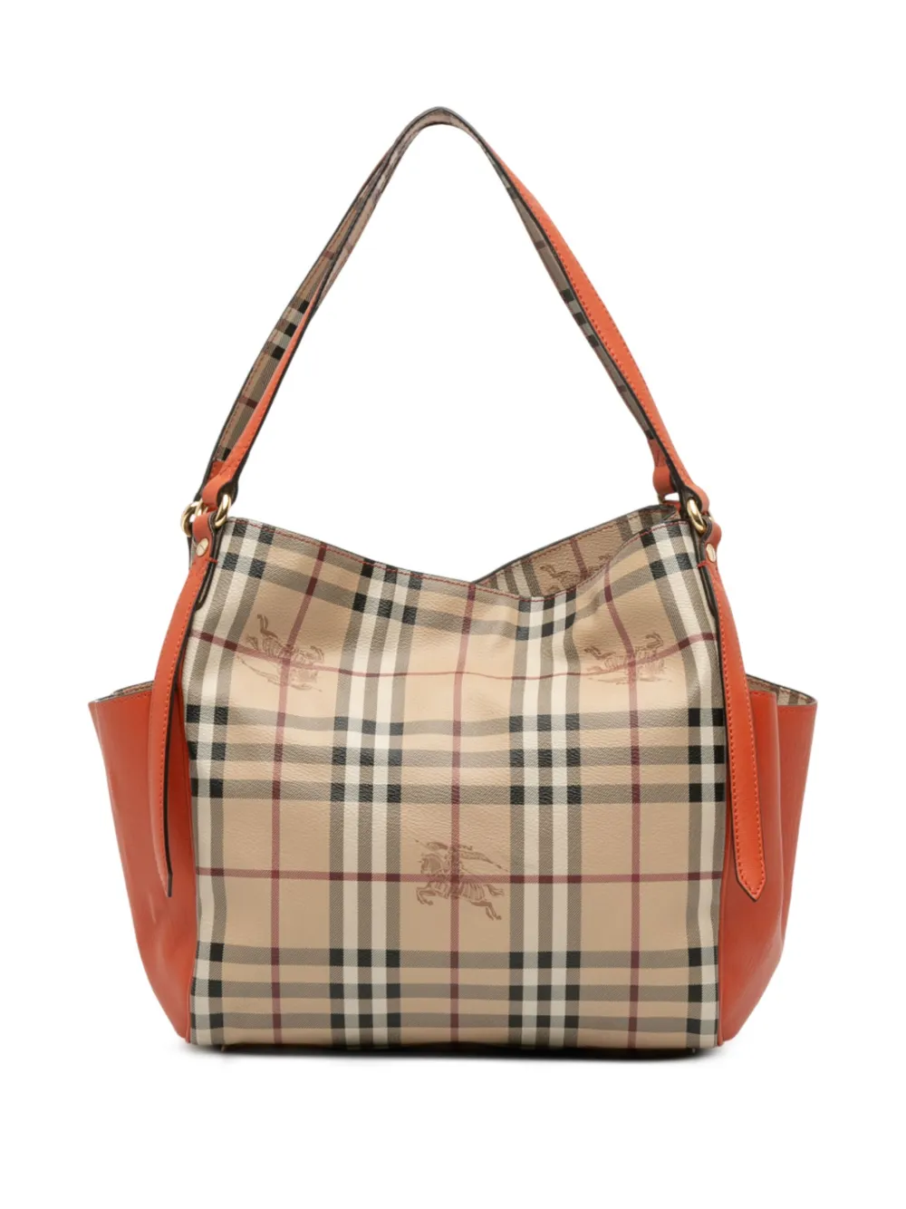 Burberry Pre-Owned 2000-2017 スモール レザートリム ヘイマーケットチェック コーテッドキャンバス カンタベリー