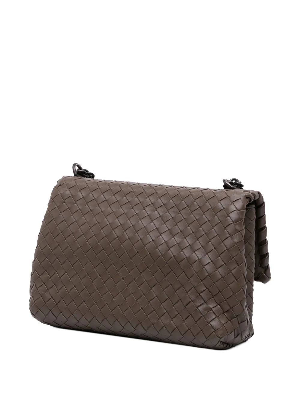 Pre-owned Bottega Veneta 2012-2025 Small Nappa Intrecciato Olimpia Shoulder Bag In Brown