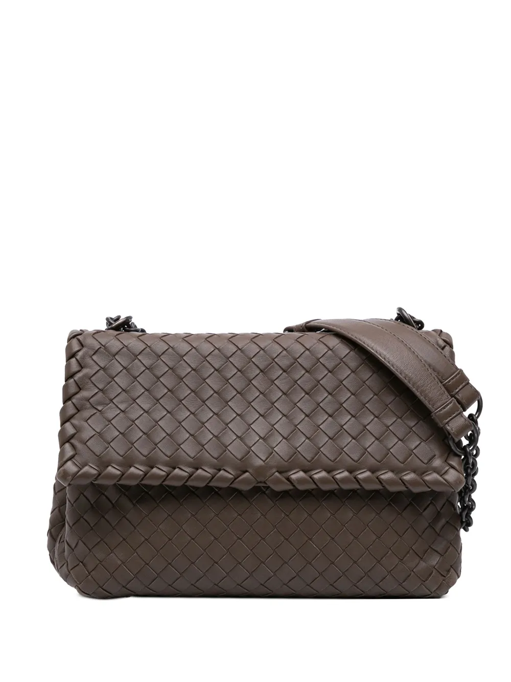 Pre-owned Bottega Veneta 2012-2025 Small Nappa Intrecciato Olimpia Shoulder Bag In Brown