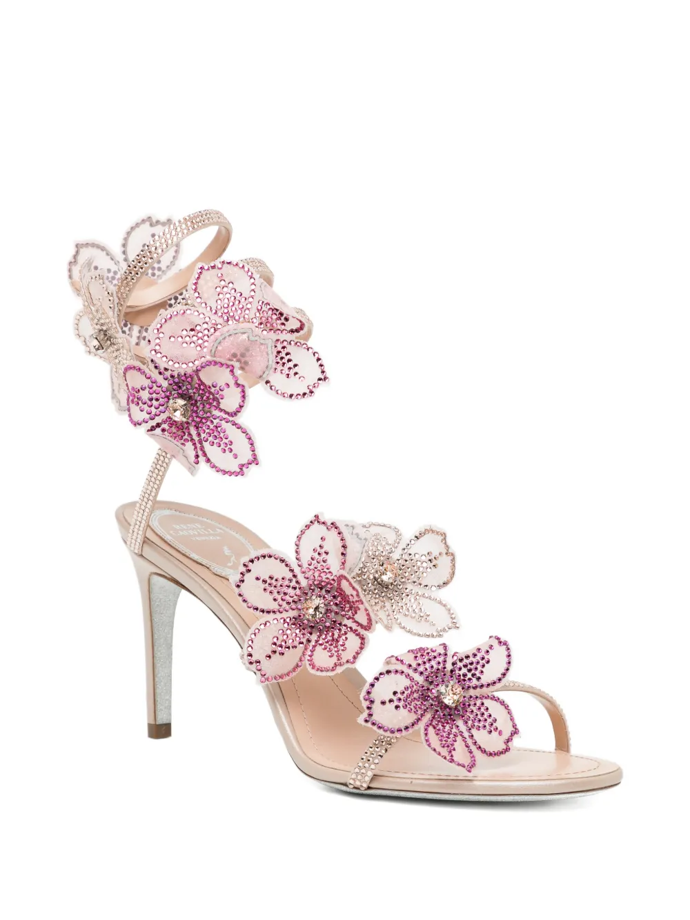 René Caovilla PEACH FLOWER Sandals Beige