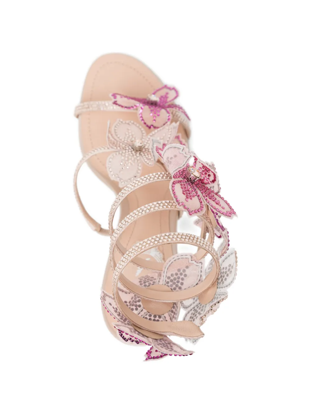 René Caovilla PEACH FLOWER Sandals Beige