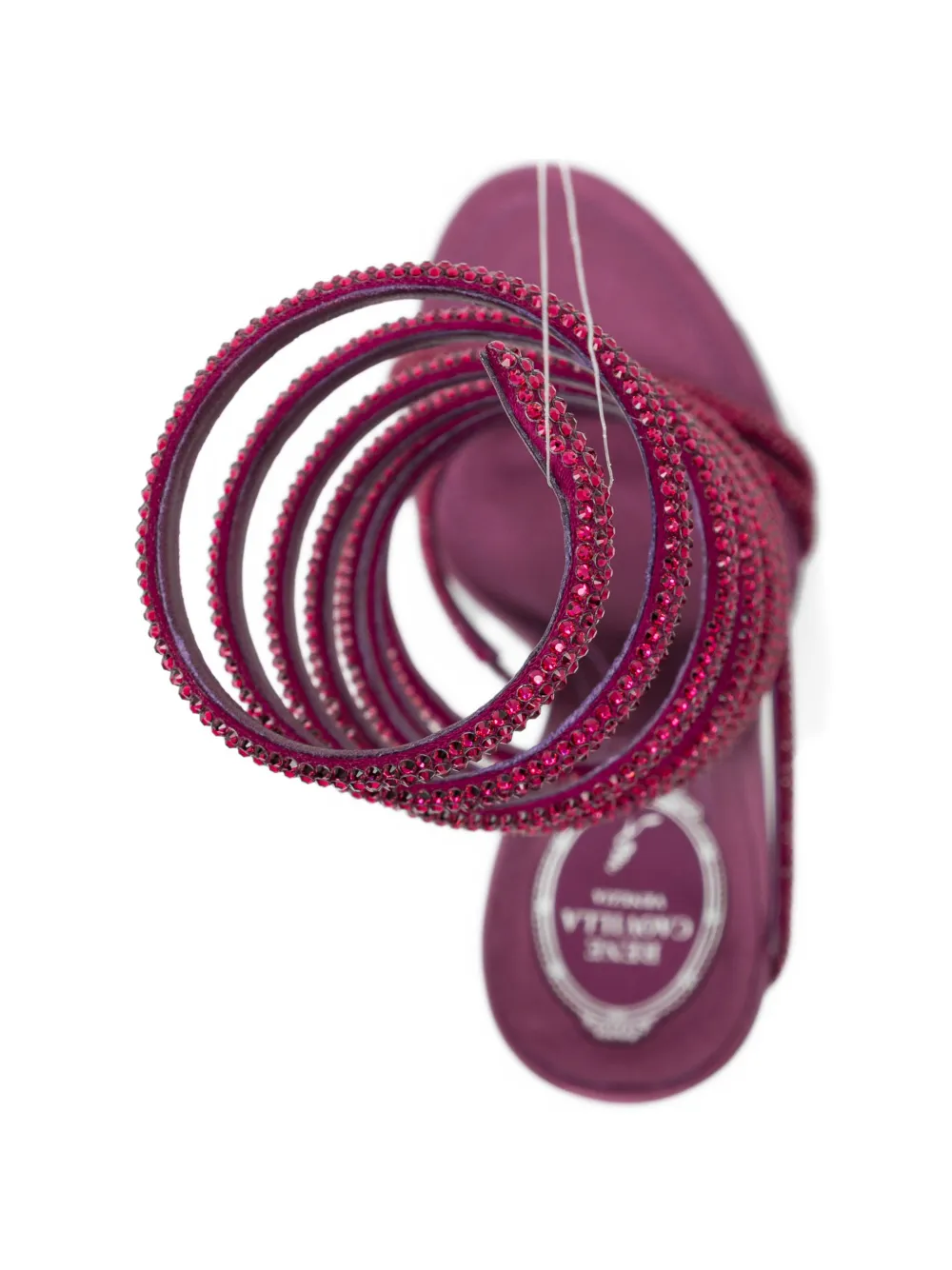 René Caovilla embellished spiral sandals Rood