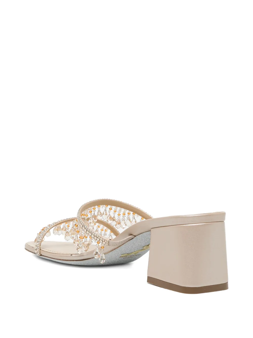 René Caovilla 50mm embellished sandals Beige