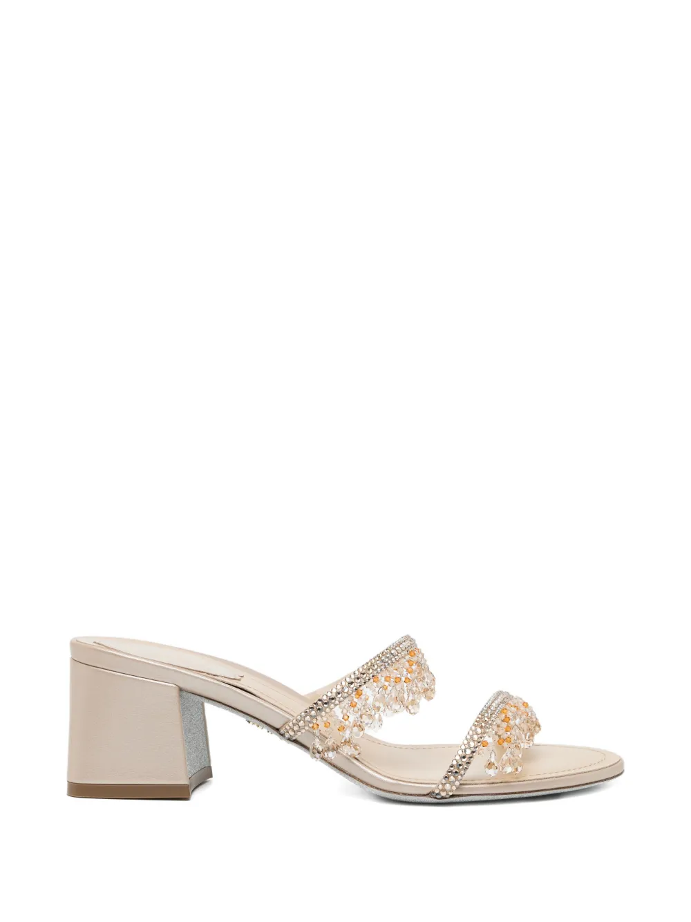 René Caovilla 50mm embellished sandals Beige