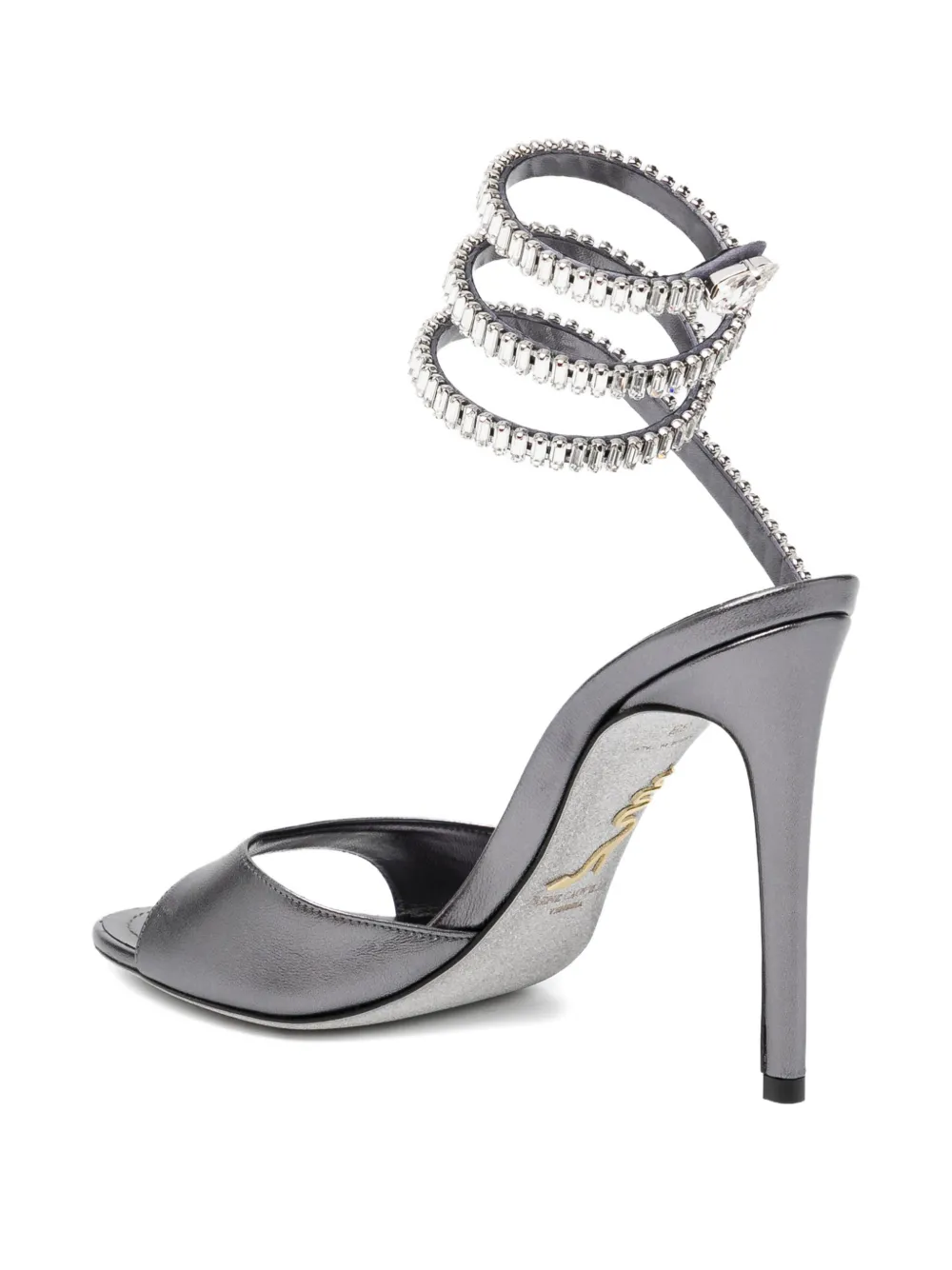 René Caovilla 105mm Spark heeled sandals Grijs