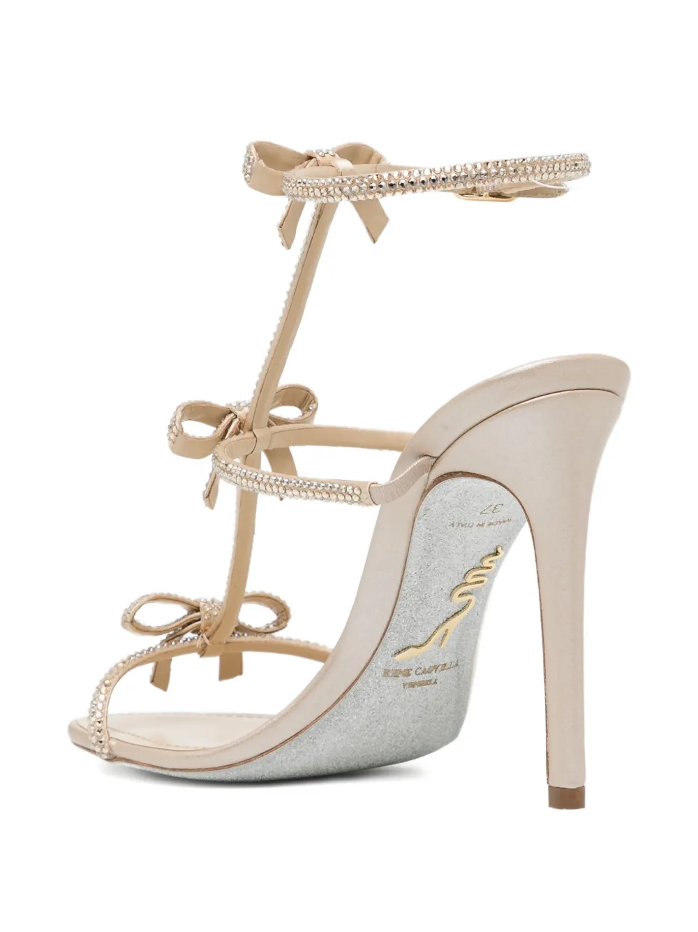 René Caovilla 105 mm Caterina sandalen Beige