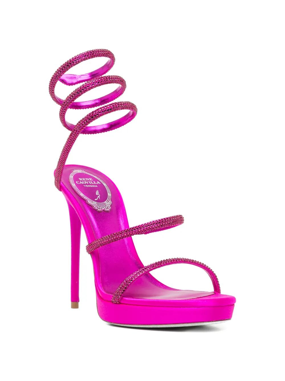 René Caovilla 120mm embellished sandals Roze