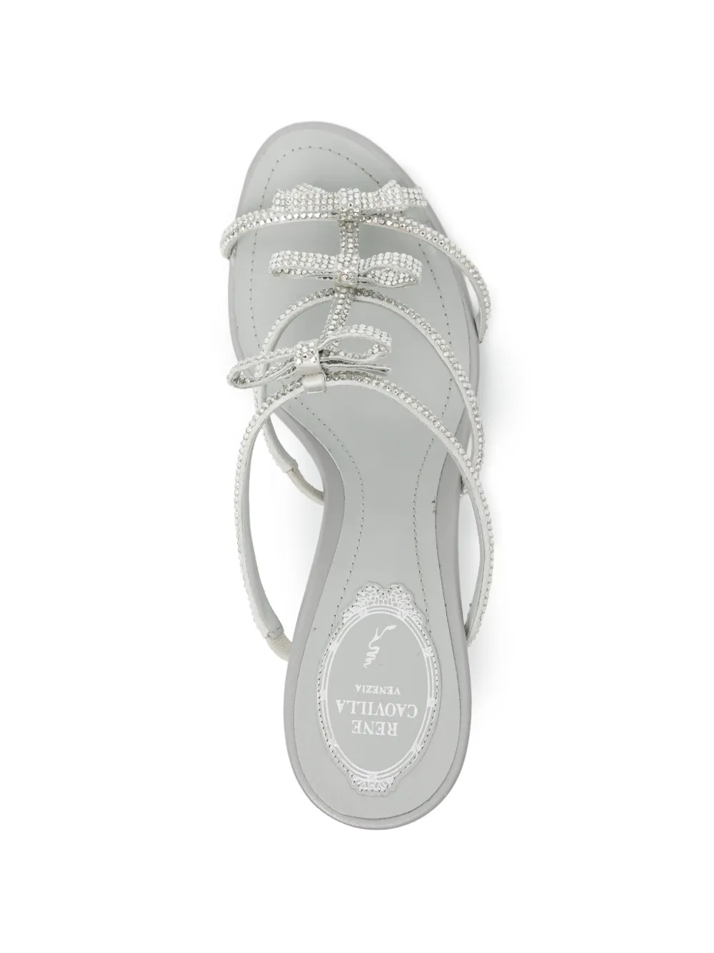 René Caovilla Sandalen verfraaid met strik Zilver