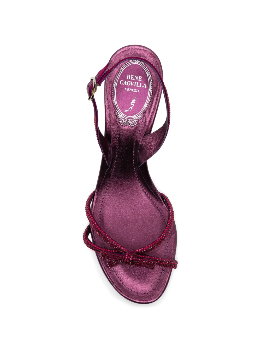 René Caovilla Slingback sandalen met vefraaide bandjes Rood