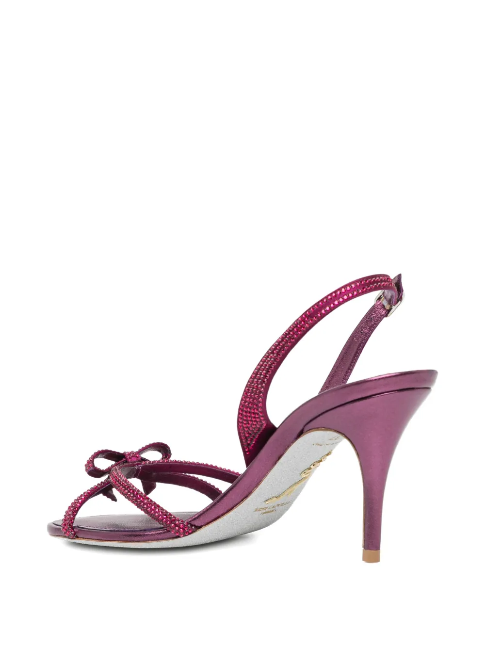 René Caovilla Slingback sandalen met vefraaide bandjes Rood