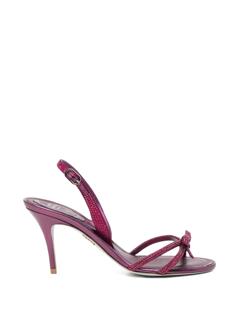 René Caovilla Slingback sandalen met vefraaide bandjes Rood