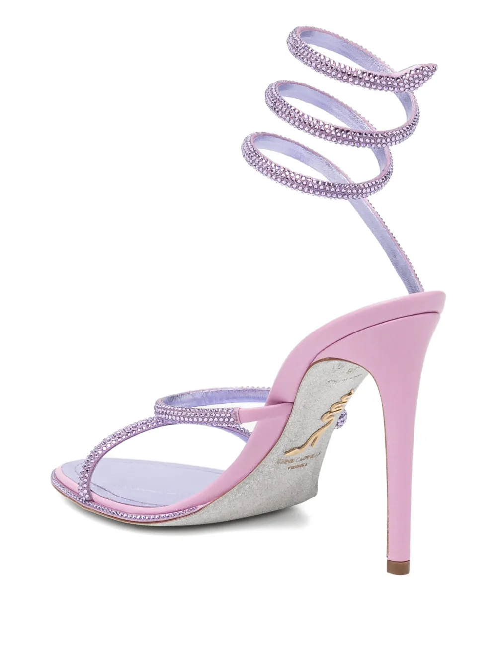 René Caovilla 105mm Cleo heeled sandals Paars