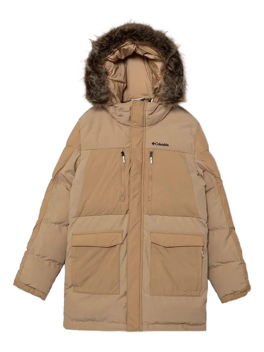 Columbia Marquam Peak Fusion™ faux-fur hooded coat | Neutrals | Image 1