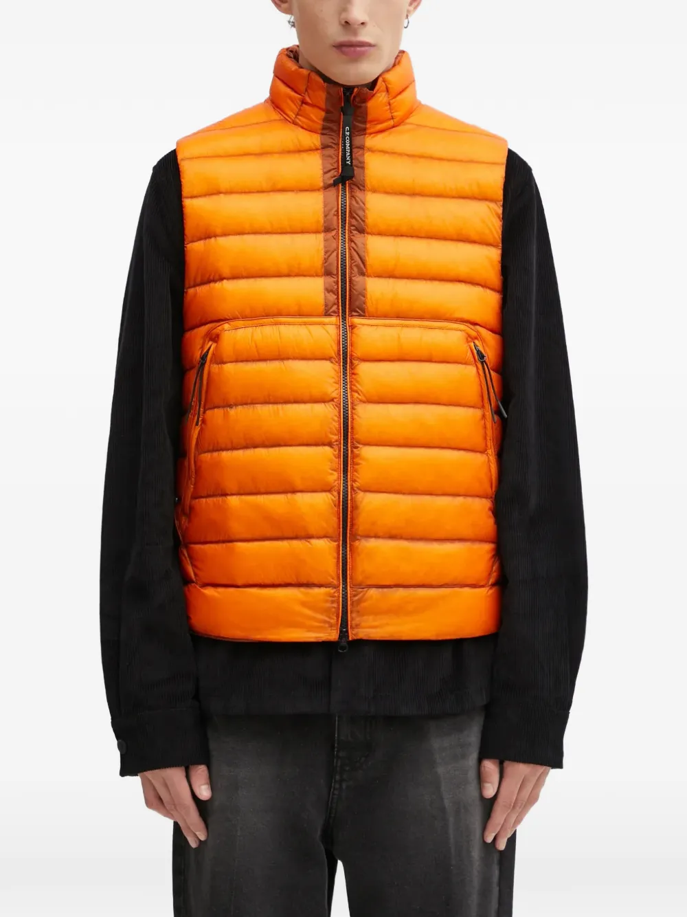 C.P. Company quilted Goggle-lens gilet Oranje