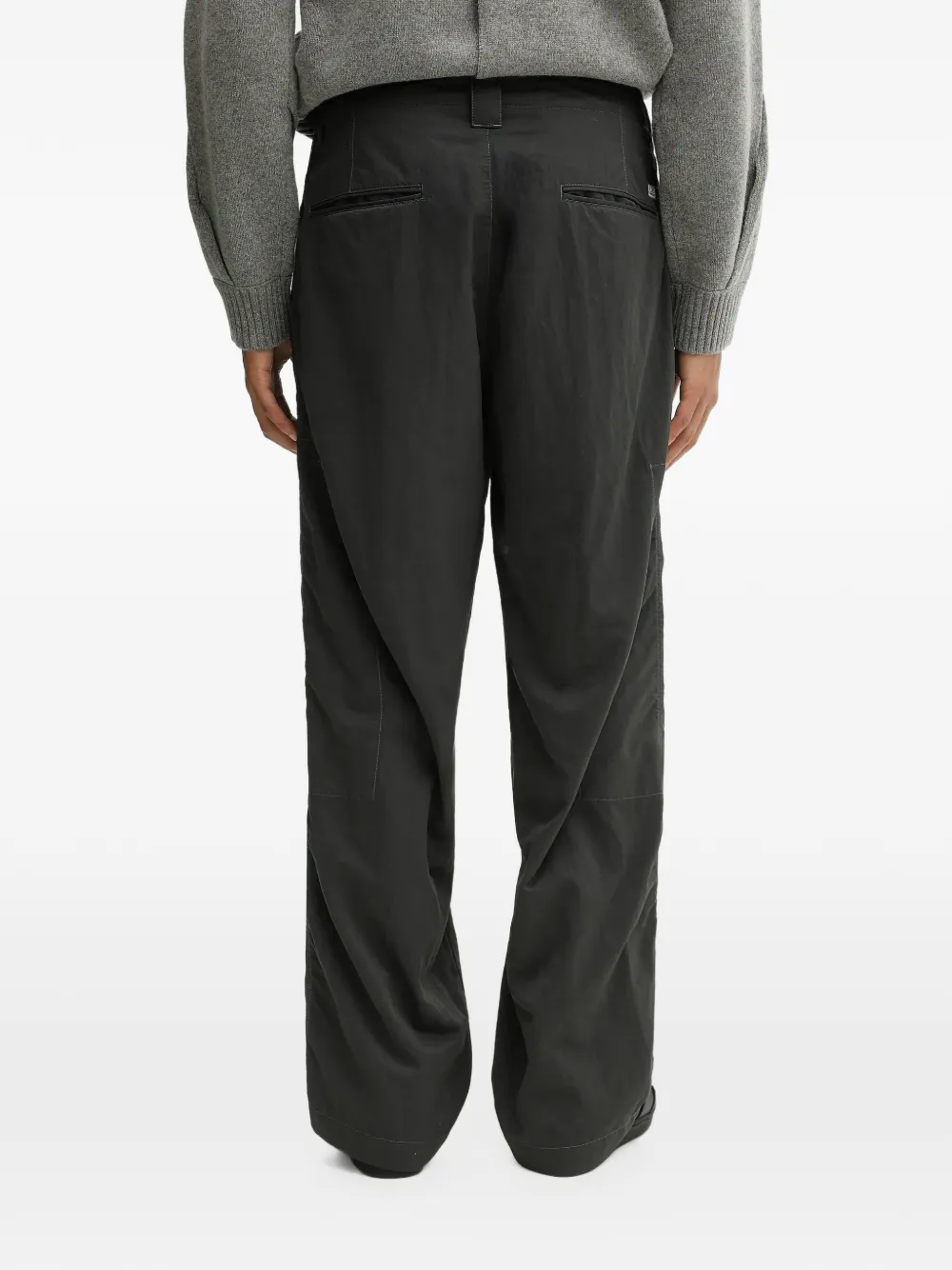 C.P. Company logo-patch straight-leg trousers Grijs