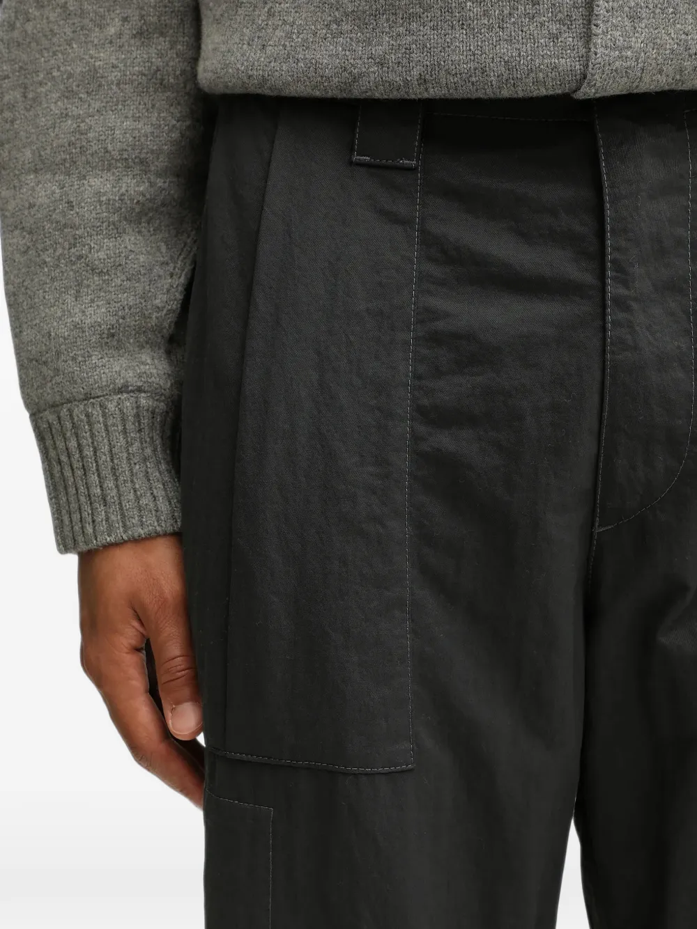 C.P. Company logo-patch straight-leg trousers Grijs