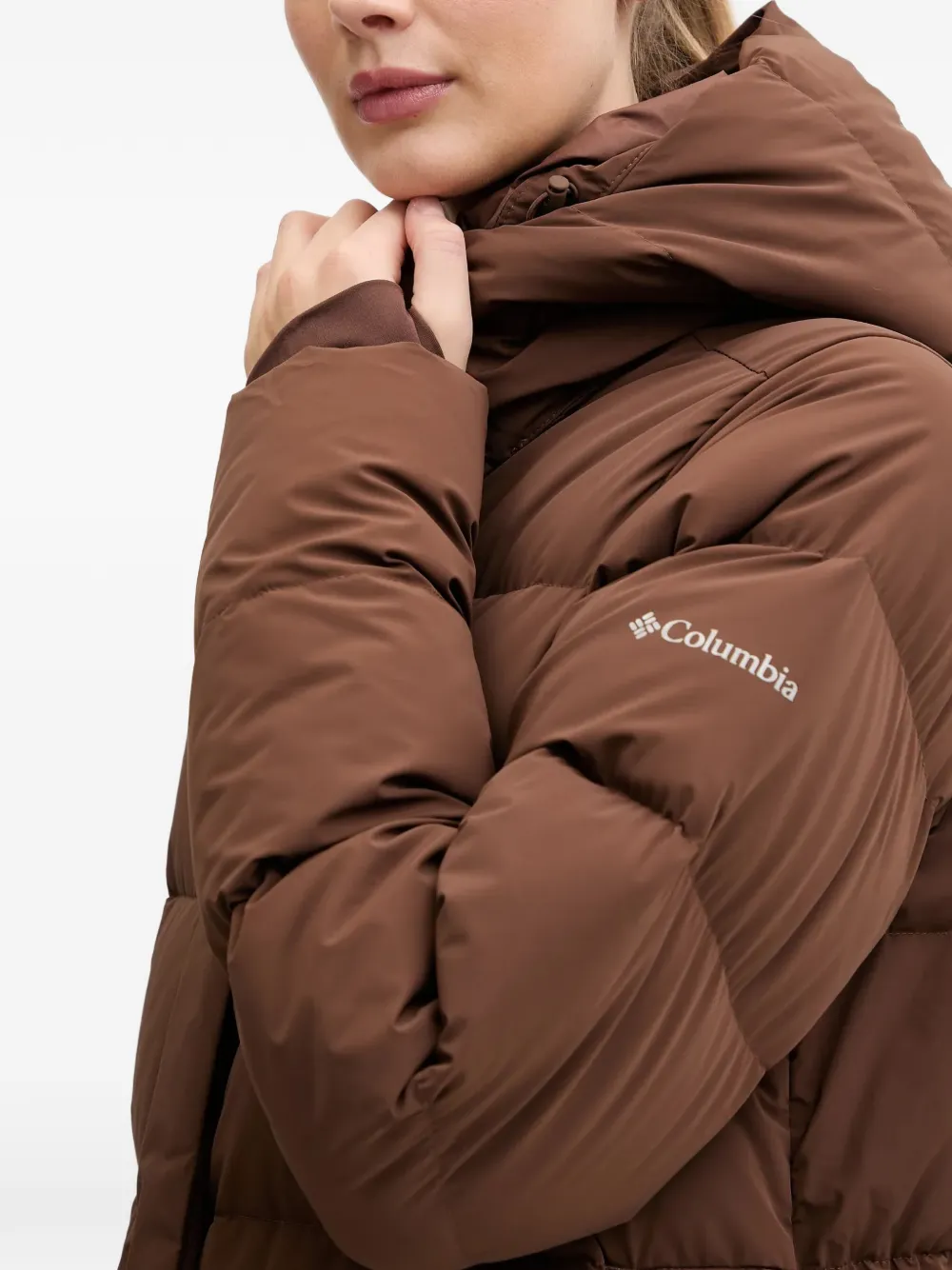 Columbia Amaze Puff™ Hooded Coat In Brown