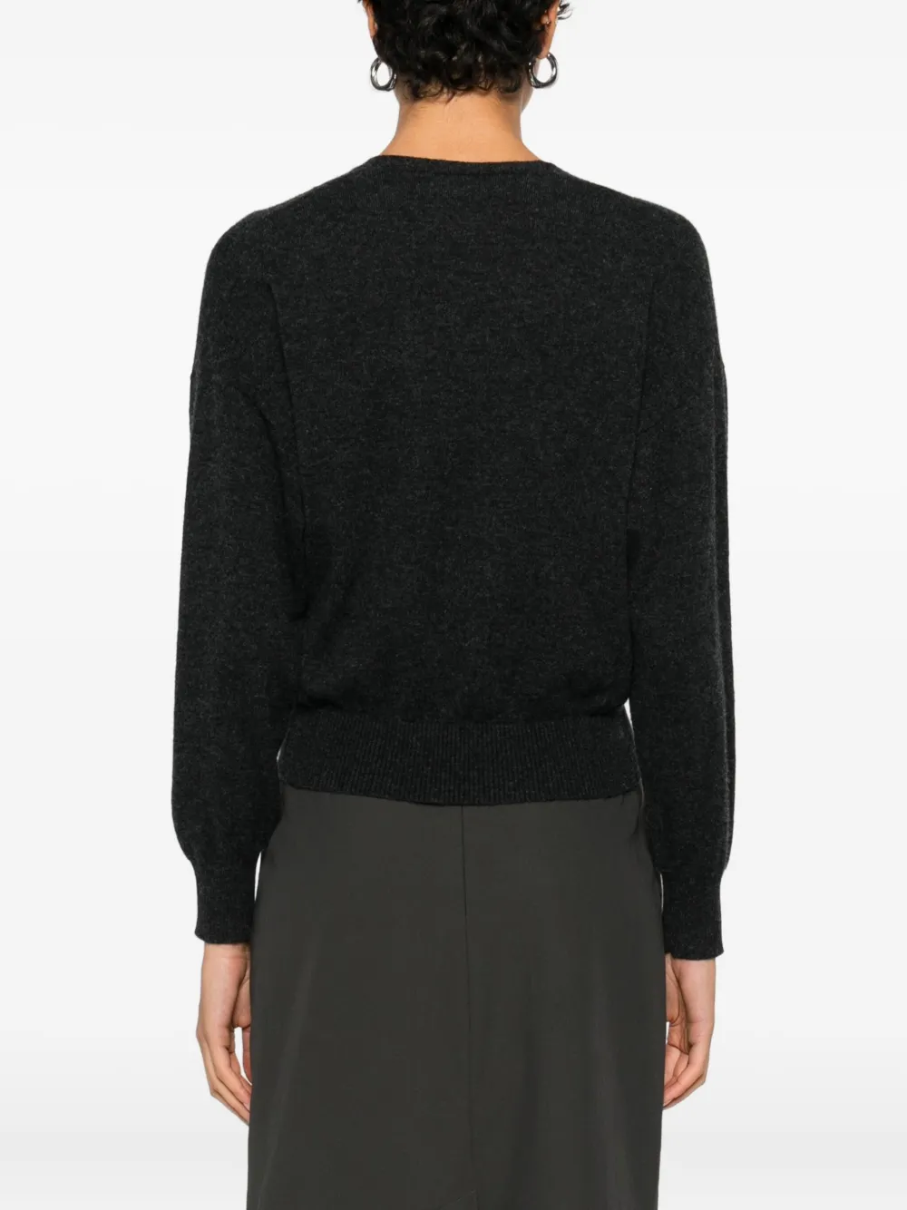 Ivory Paris Wrap Button Cardigan In Black