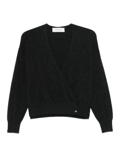 IVORY PARIS wrap button cardigan