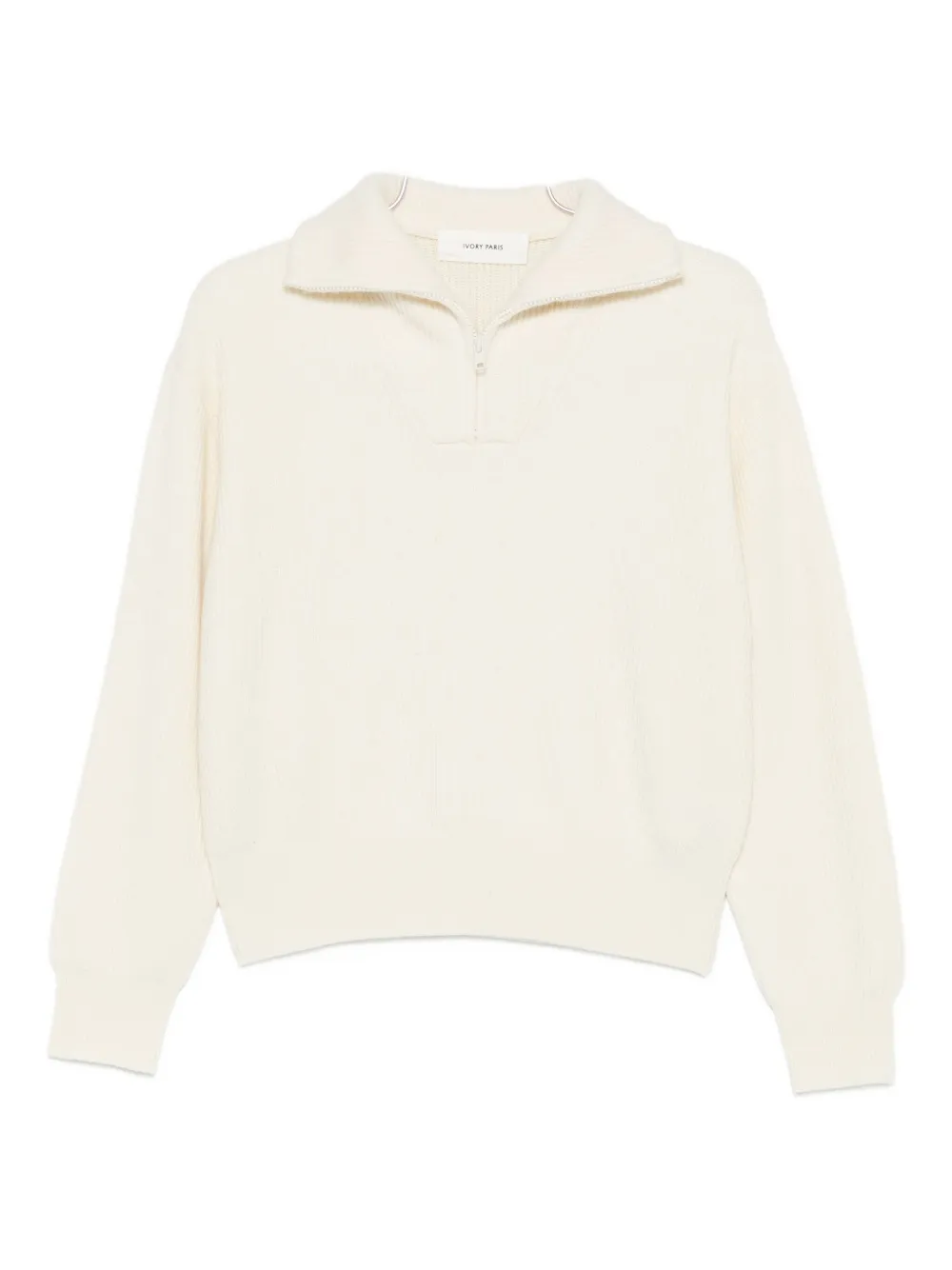 Ivory Paris Zip-collar Sweater In Neutral