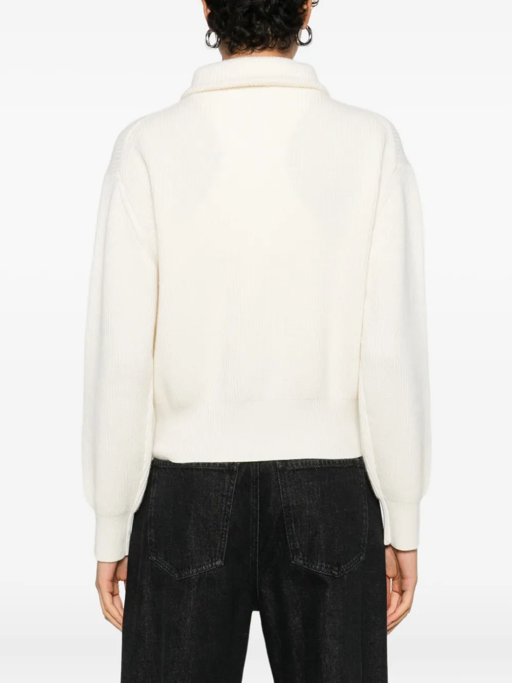 Ivory Paris Zip-collar Sweater In Neutral