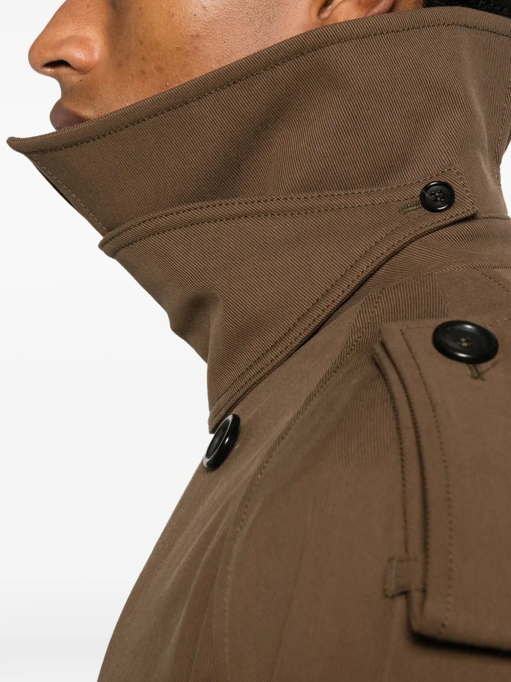 FEDERICO CINA Trenchcoat met dubbele rij knopen Bruin
