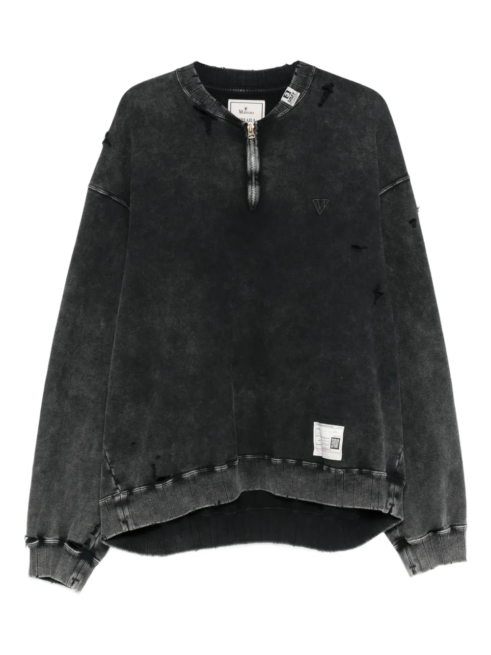 Maison MIHARA YASUHIRO pull à effet usé | noir | Image 1
