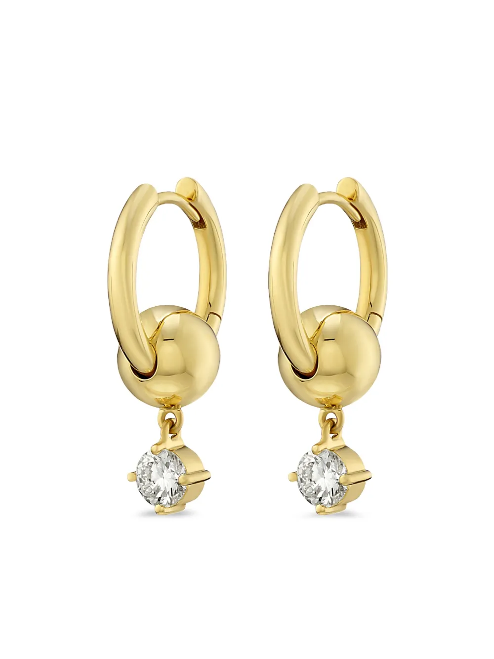 ROSEKEY 18K yellow gold Love Is In The Air diamond earrings - Oro